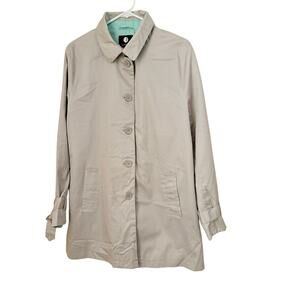 Jessica London Trench Coat Beige Size XL Belted Cuff Lined Spring Jacket